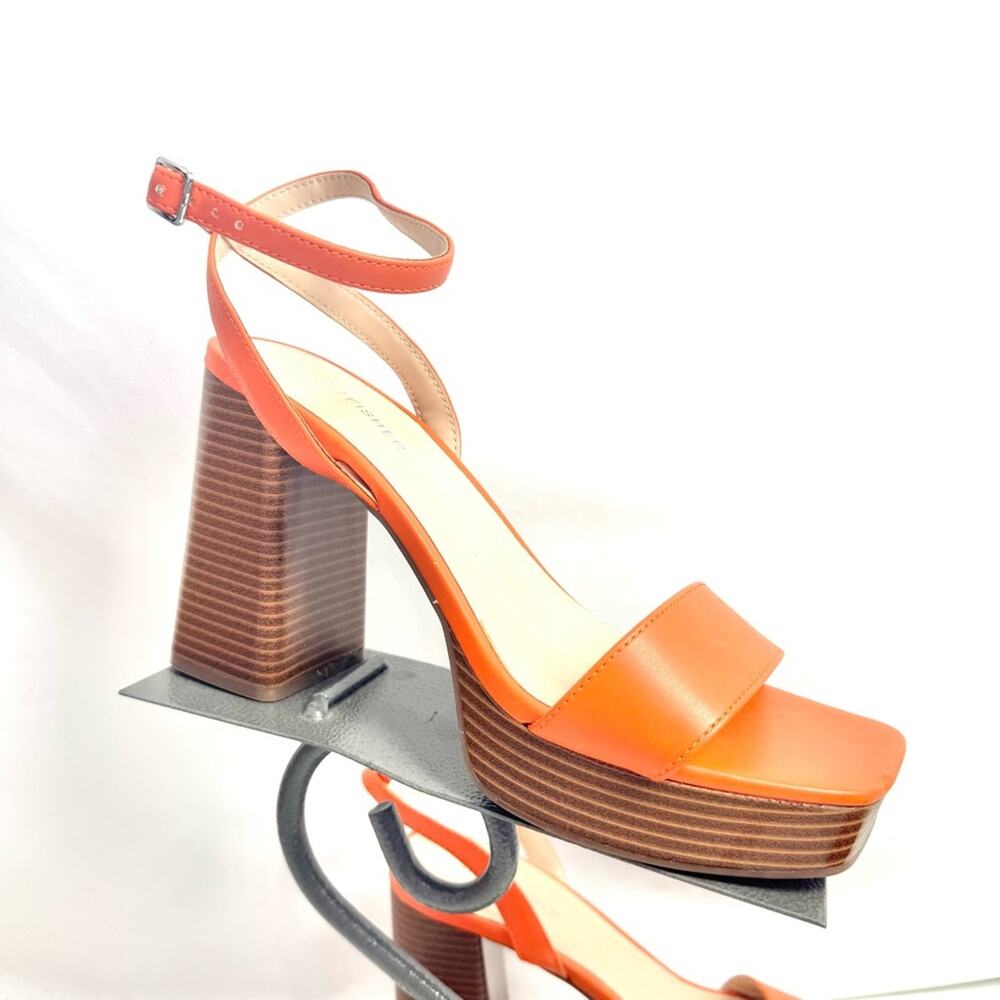 Marc Fisher Orange Platform Sandal Heels Size 10